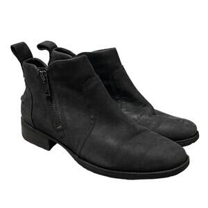 UGG Aureo II Suede Leather Ankle Boot Waterproof Zip Side Black Size 7